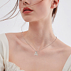 1pc Brass Chain with Alloy Letter Pendants Necklaces NJEW-LP0001-41A-P-4