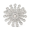 Rotatable Cubic Zirconia Flower Open Ring RJEW-Q776-05P-2