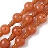 Natural Red Aventurine 3-Hole Guru Beads Strands G-H064-E11-01-1