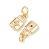 Brass Micro Pave Clear Cubic Zirconia Pendants KK-G544-08G-03-2