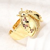 Brass Micro Pave Cubic Zirconia Cuff Open Rings RJEW-D346-01G-01-3