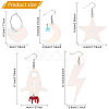 5 Pairs 5 Styles Rainbow Color Acrylic Dangle Earrings with Iron Pins EJEW-AN0003-62-2