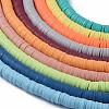 Flat Round Handmade Polymer Clay Beads CLAY-R067-6.0mm-M3-3