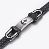 PU Leather Braided Cord Bracelets BJEW-E324-C07-3