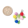 Rose Resin Pendants PALLOY-JF03758-2