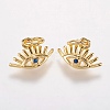 Brass Micro Pave Cubic Zirconia Charms KK-I613-11G-1