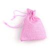 Polyester Imitation Burlap Packing Pouches Drawstring Bags ABAG-R005-9x7-19-2