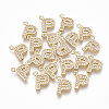 Brass Cubic Zirconia Charms KK-S348-330P-1