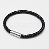 Braided Leather Cord Bracelets BJEW-I199-02-1