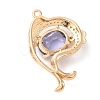 Brass with K9 Glass & Rhinestone Pendants KK-Q770-05G-3