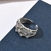 Brass Micro Pave Cubic Zirconia Cuff Open Rings RJEW-C158-02P-3