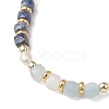 Natural Aquamarine & Natural Lapis Lazuli Cube Beaded Stretch Bracelets for Women BJEW-JB13390-03-3