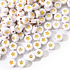 White Opaque Acrylic Beads PACR-YW0001-04A-2