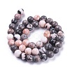 Natural Pink Zebra Jasper Beads Strands G-K410-04-8mm-2