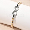 304 Stainless Steel Infinity Link Bracelets BJEW-F534-01GP-01-2
