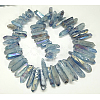 Electroplate Natural Nuggets Quartz Crystal Beads Strands G-O065-03C-2