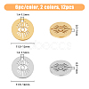 HOBBIESAY 12Pcs 2 Style 304 Stainless Steel Charms STAS-HY0001-25-2