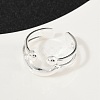 925 Sterling Silver Adjustable Cuff Rings for Women RJEW-G351-02S-3