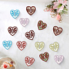 14Pcs 2 Bags Heart Polyester Embroidery Sew On Patches PATC-CY0001-74-7