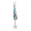 3Pcs 3 Styles Electroplated Natural Quartz Crystal Nuggets Copper Wire Wrapped Pendants PALLOY-JF03128-05-3