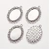 Zinc Alloy Pendant Settings for Cabochon & Rhinestone X-PALLOY-A15257-AS-FF-1