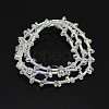 2 Hole Electroplate Glass Oval Bead Strands EGLA-J074-FR05-2