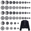 WADORN 50Pcs 5 Style 1-Hole Alloy Shank Buttons BUTT-WR0001-10B-1