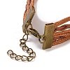 PU Leather Multi-strand Bracelet MAND-PW0001-40B-3