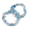 Unisex Chip Natural Aquamarine Beaded Stretch Bracelets BJEW-S143-33-7