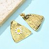 304 Stainless Steel Enamel Stud Earrings for Women EJEW-U037-01G-3