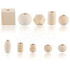 300Pcs 10 Styles Wood European Beads WOOD-SP0001-48-7