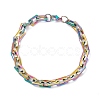 PVD Vacuum Plating Rectangle 201 Stainless Steel Chain Bracelets BJEW-N240-06M-1