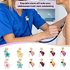 12Pcs Butterfly Alloy Enamel Stethoscope Pendant Decorations HJEW-OC00230-5