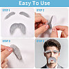 4 Bags 2 Styles Polyester Christmas Santa Claus Beard AJEW-CA0004-95-4