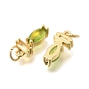 Brass Micro Pave Cubic Zirconia Pendants KK-C255-15B-03-2