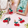 6Pcs 3 Colors Cherry Wool Knitting Pendant Decorations HJEW-CP0001-06-4