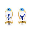 Rack Plating Alloy Enamel Beads PALLOY-N157-046D-1