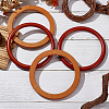 4Pcs 2 Style Round Ring Wood Bag Handles FIND-WR0008-06-4