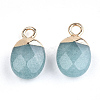 Electroplate Natural Jade Charms G-S344-09A-2