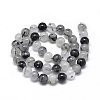 Natural Black Rutilated Quartz Beads Strands LS-G-R446-8mm-26-2