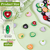 40Pcs Printed Opaque Acrylic Beads MACR-PA0001-76-2