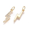 Brass Micro Pave Cubic Zirconia Pendants ZIRC-G168-15G-2