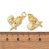 Brass Micro Pave Cubic Zirconia Pendants KK-A271-02E-G-3