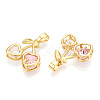 Brass Micro Pave Cubic Zirconia Charms KK-N254-227G-2