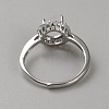 Sterling Silver Open Cuff Ring Findings STER-WH0061-21D-2