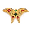 Retro Alloy Rhinestones Butterfly Brooches JEWB-S022-10A-2