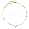 Brass Cubic Zirconia Charms Necklace NJEW-JN04919-4