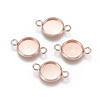 201 Stainless Steel Cabochon Connector Settings X-STAS-F191-15RG-C-2