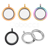 5Pcs 5 Colors 304 Stainless Steel Locket Pendants STAS-UN0045-54-1