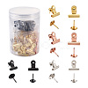 40 Sets 4 Colors Iron Clips and Round Head Drawing Pins AJEW-TA0002-01-1